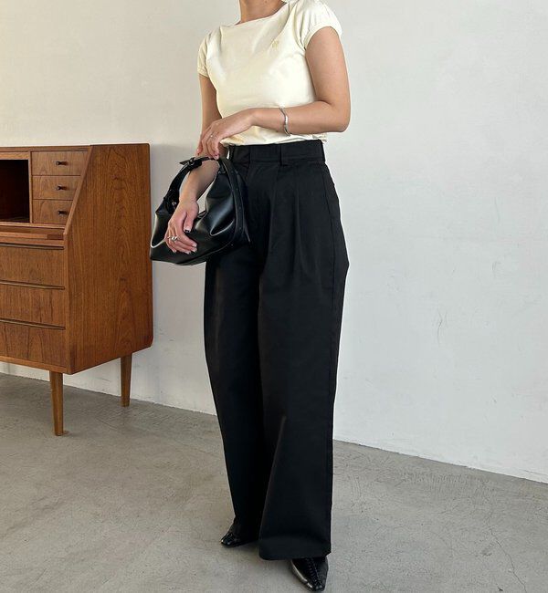  「【腰回りカバー/低身長サイズあり】2タックチノパン」|チノ|