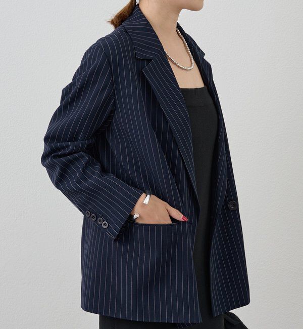  「ストライプビッグジャケット」|テーラードジャケット|