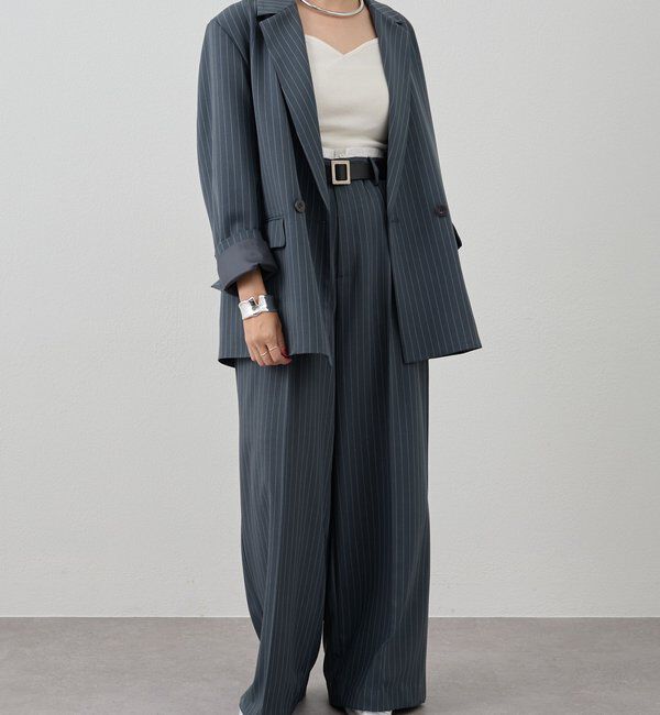  「ストライプビッグジャケット」|テーラードジャケット|