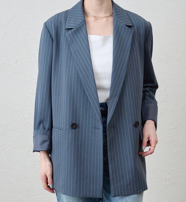  「ストライプビッグジャケット」|テーラードジャケット|
