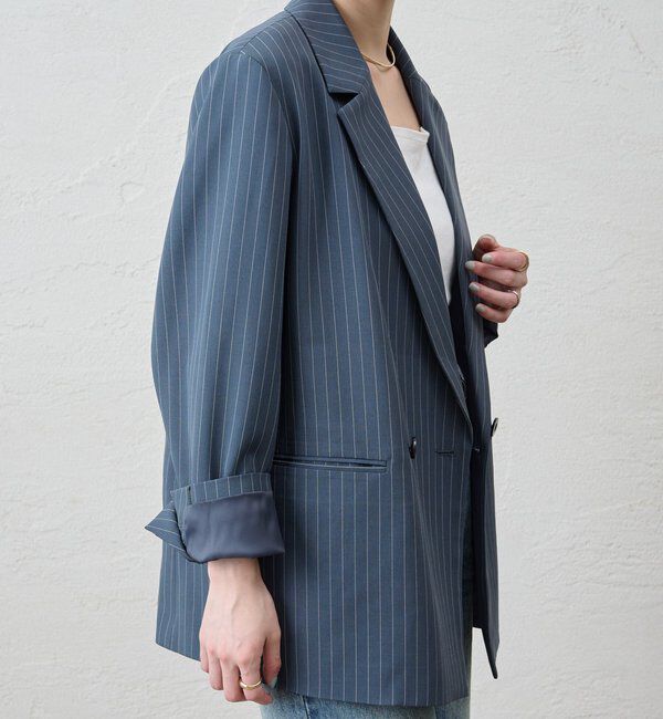  「ストライプビッグジャケット」|テーラードジャケット|