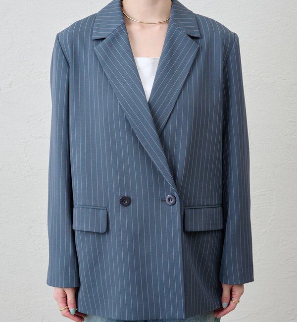  「ストライプビッグジャケット」|テーラードジャケット|
