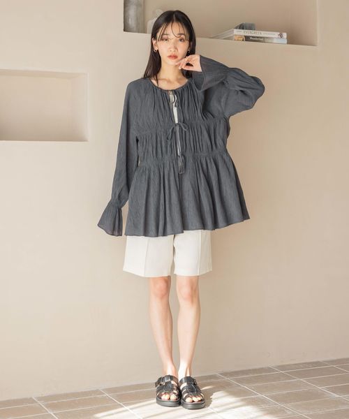 LOWRYS FARM「ヨウリュウシャーリングブラウスＬＳ」|シャツ・ブラウス|