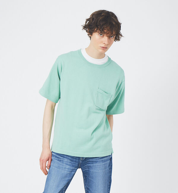 ABAHOUSE「アンサンブル ニット ポケットTシャツ」|Tシャツ・カットソー|グリーン系その他1