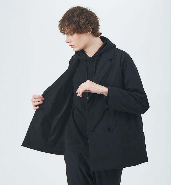 ABAHOUSE「【セットアップ対応】クリスピーナイロン パデット ダブルジャケット」|その他|ブラック