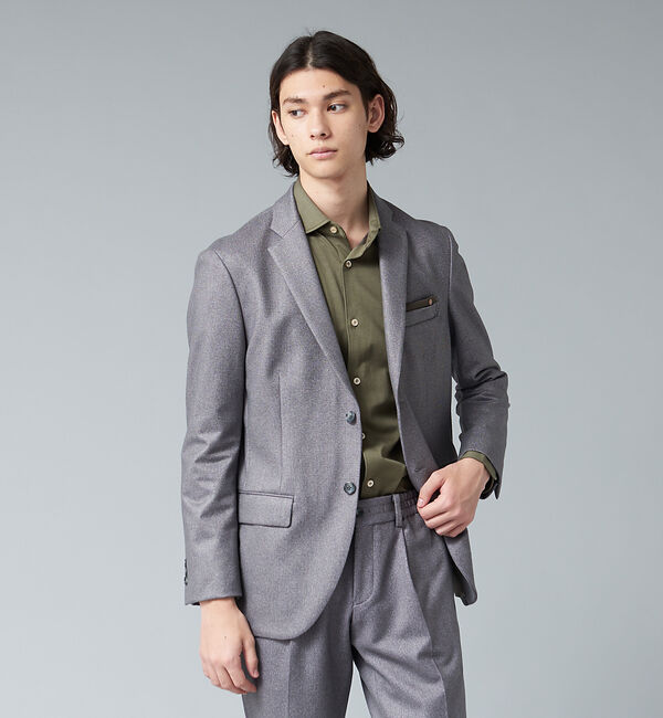 ABAHOUSE「【FLEX】3D ダウン入り ファブリック セットアップ ジャケット」|その他|グレー