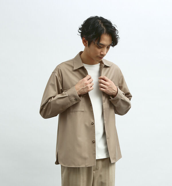 ABAHOUSE「【インバーテッドプリーツ】ワーク シャツブルゾン / オーバーシャツ」|シャツ・ブラウス|