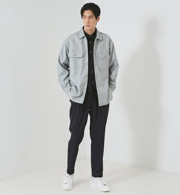 ABAHOUSE「【インバーテッドプリーツ】ワーク シャツブルゾン / オーバーシャツ」|シャツ・ブラウス|
