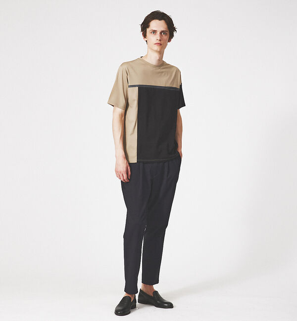 ABAHOUSE「【フロントシーム】アシンメトリー配色 半袖 Tシャツ」|Tシャツ・カットソー|