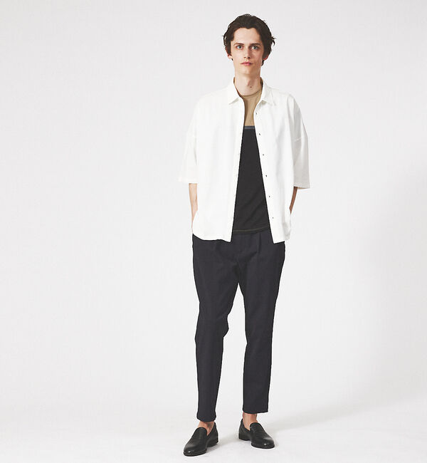 ABAHOUSE「【フロントシーム】アシンメトリー配色 半袖 Tシャツ」|Tシャツ・カットソー|