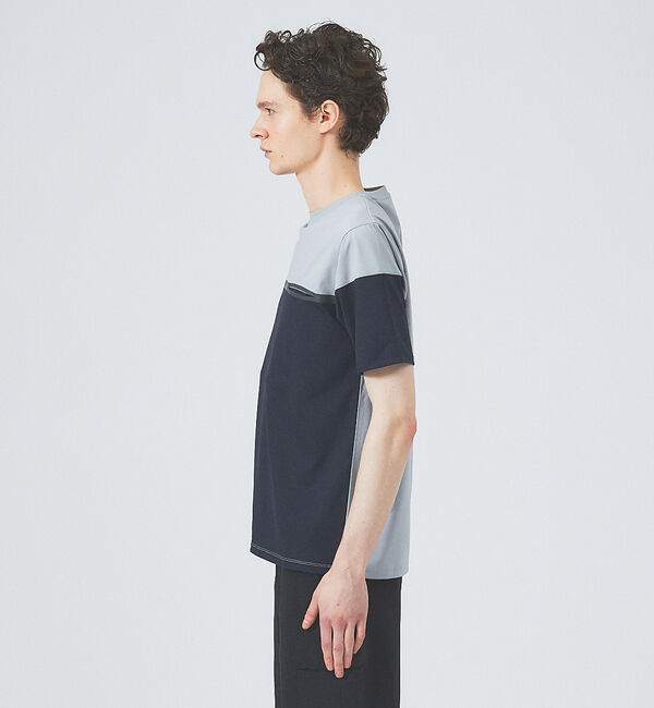 ABAHOUSE「【フロントシーム】アシンメトリー配色 半袖 Tシャツ」|Tシャツ・カットソー|
