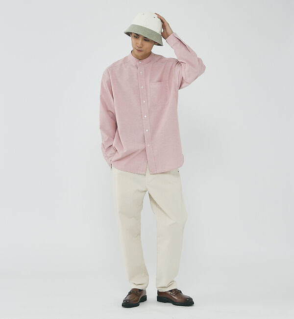 ABAHOUSE「ルーズ オーバー シルエット オックス バンドカラー シャツ」|シャツ・ブラウス|