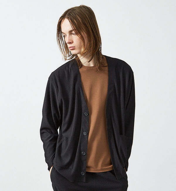 ABAHOUSE「【AH ABAHOUSE/セットアップ対応】プリーツ カーディガン」|カーディガン|ブラック