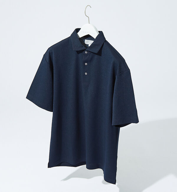 ABAHOUSE「【快適機能素材】ハイツイスト カノコ 半袖ポロシャツ」|ポロシャツ|ネイビー