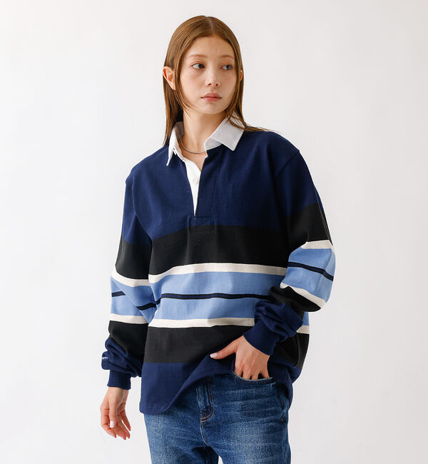 ABAHOUSE「【BARBARRIAN / バーバリアン】12ozHEAVY WEIGHT/ポロ」|ポロシャツ|ネイビー