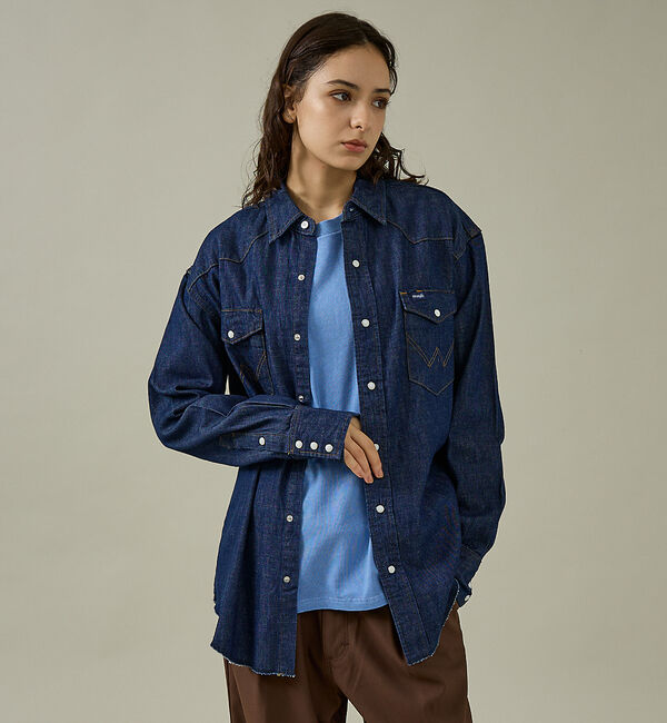 ABAHOUSE「【Wrangler/ラングラー】ウエスタンデニムシャツ / Western De」|シャツ・ブラウス|インディゴ