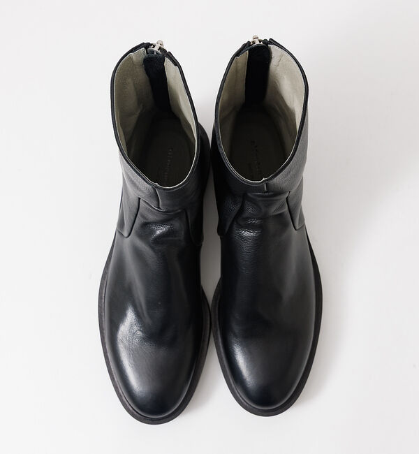 alfredoBANNISTER「【ソフトレザー】ドレープ ロング バックジップ ブーツ」|ショートブーツ|