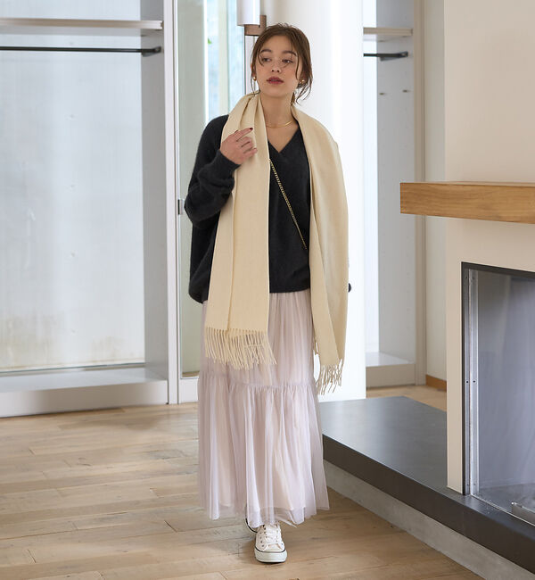 Rouge vif「カシミヤ無染色ストール」|マフラー|