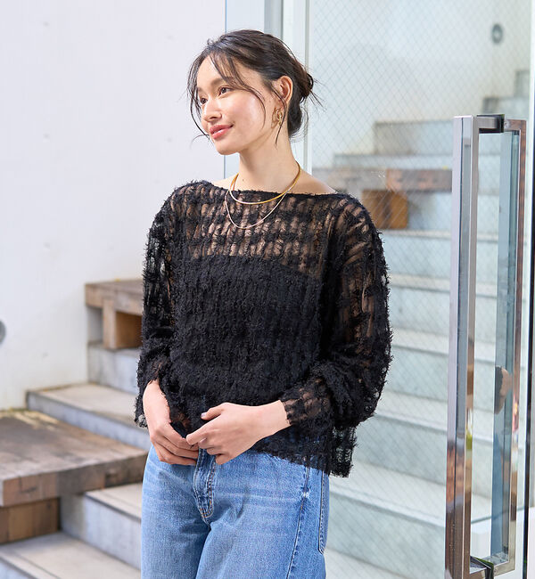 Rouge vif「【一部店舗限定】フェザーチュールブラウス」|シャツ・ブラウス|