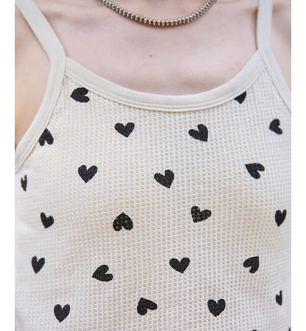 Rouge vif「【JEMORGAN/ジェーイーモーガン】クロップドキャミソール ハート柄/ワッフ」|キャミソール|