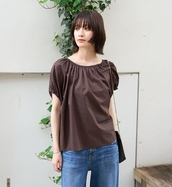 Rouge vif「コットンギャザーパフブラウス」|シャツ・ブラウス|