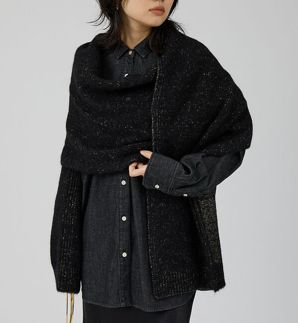 Rouge vif「【IRONING/アイロニング】high neck 2way muff ハイネッ」|ニット・セーター|ブラック