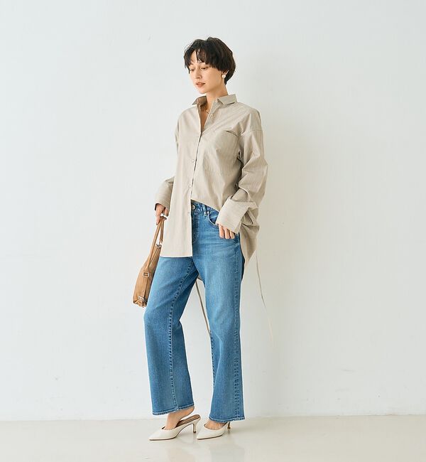 Rouge vif「ストライプメンズライクコットンシャツ」|シャツ・ブラウス|