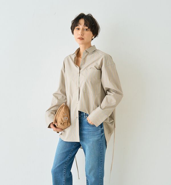 Rouge vif「ストライプメンズライクコットンシャツ」|シャツ・ブラウス|