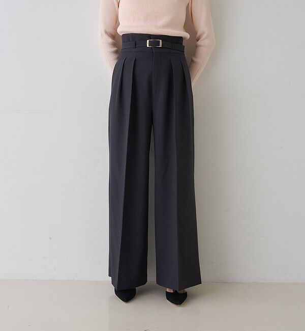 Rouge vif「【新色登場】【一部店舗限定】【3サイズ展開】ベルト付きハイウエストタックパンツ」|その他|