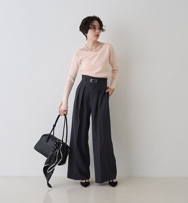 Rouge vif「【新色登場】【一部店舗限定】【3サイズ展開】ベルト付きハイウエストタックパンツ」|その他|