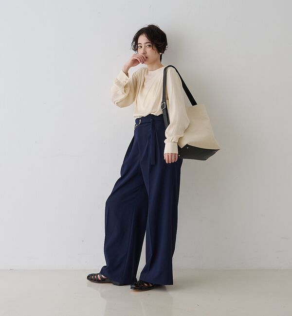 Rouge vif「【新色登場】【一部店舗限定】【3サイズ展開】ベルト付きハイウエストタックパンツ」|その他|