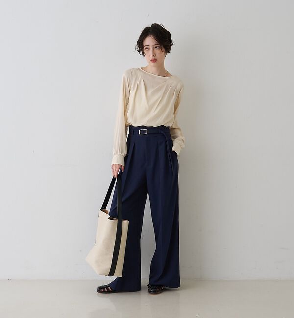 Rouge vif「【新色登場】【一部店舗限定】【3サイズ展開】ベルト付きハイウエストタックパンツ」|その他|