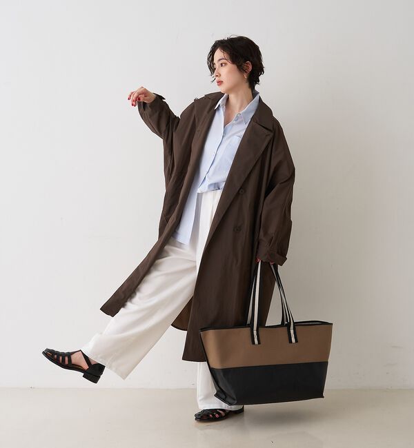 Rouge vif「【CHIMERE/シメール】キャンバス&times;合皮ワイドビックトート」|トートバッグ|