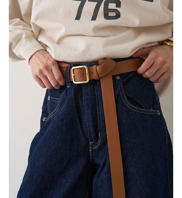 Rouge vif「【ATELIER AMBOISE/アトリエ アンボワーズ】WILLER/レザーベ」|ベルト|キャメル