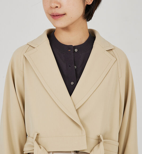 qualite「ドレープツイル2WAYコート」|トレンチコート|