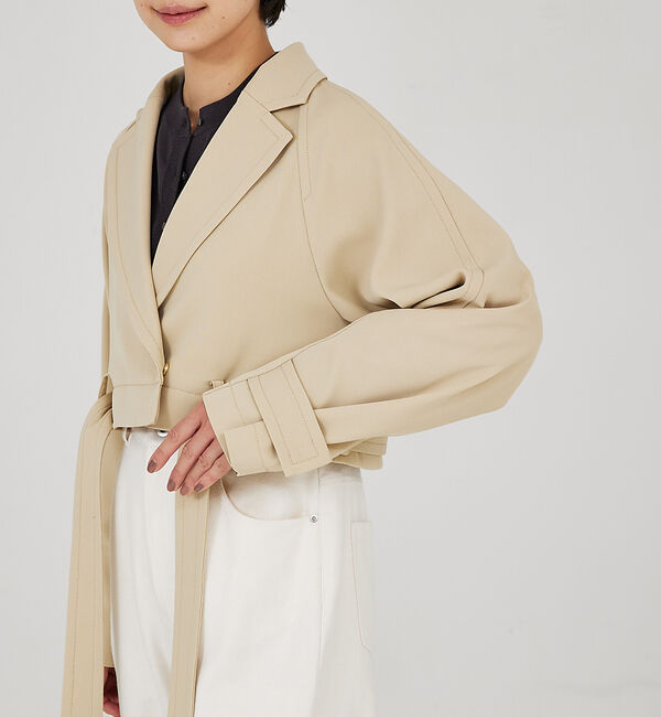 qualite「ドレープツイル2WAYコート」|トレンチコート|