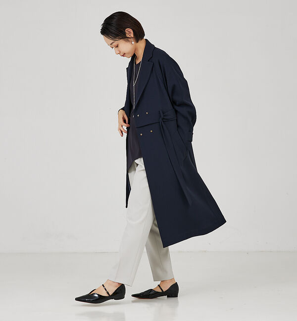 qualite「ドレープツイル2WAYコート」|トレンチコート|