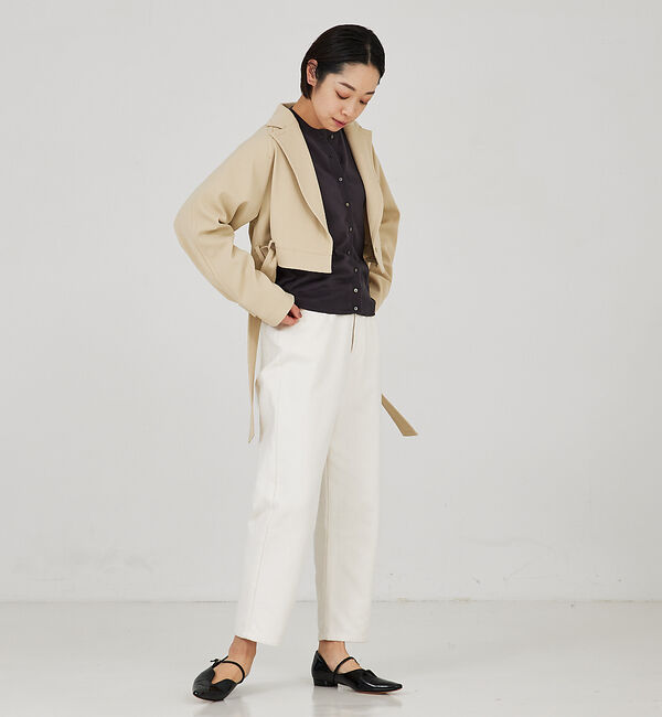 qualite「ドレープツイル2WAYコート」|トレンチコート|