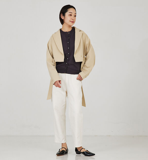 qualite「ドレープツイル2WAYコート」|トレンチコート|