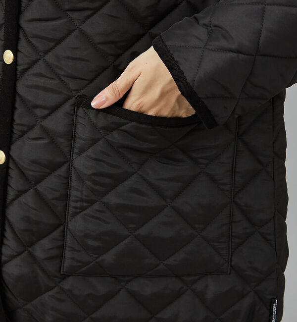 qualite「【TRADITIONAL WEATHERWEAR】キルティングノーカラーミドルブ」|ブルゾン・スタジャン|