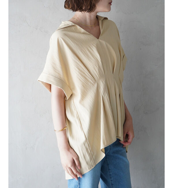 qualite「ウエストタックスキッパー半袖シャツ」|シャツ・ブラウス|