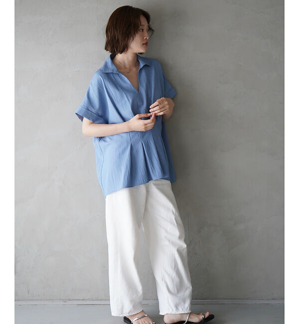 qualite「ウエストタックスキッパー半袖シャツ」|シャツ・ブラウス|