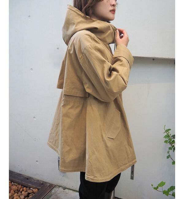 qualite「【春の定番アイテム！】ダブルドロストマウンテンパーカ」|パーカー|ベージュ