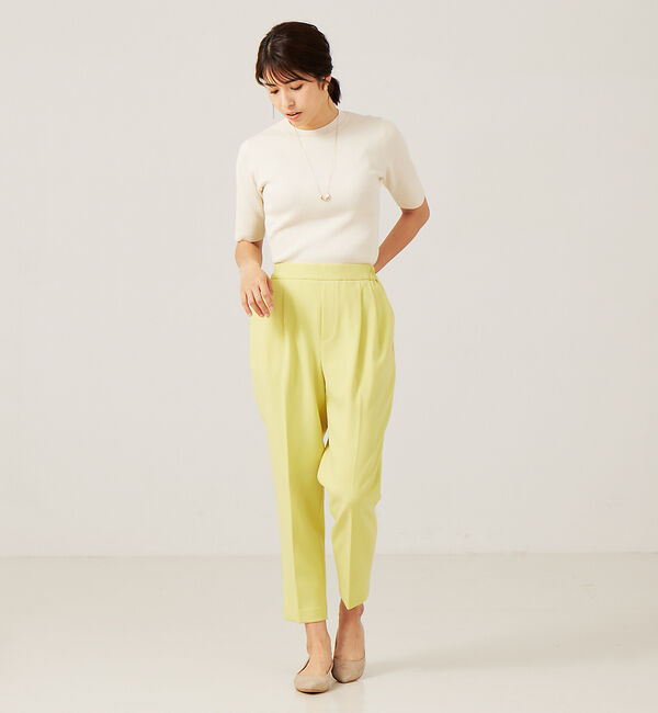 abahouse mavie「ポリエステル5分袖リブプルオーバー」|Tシャツ・カットソー|