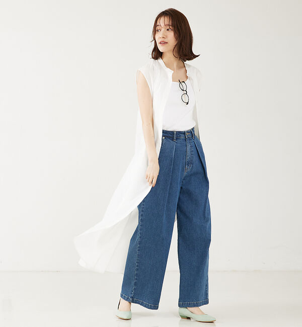 abahouse mavie「【大人のいちまんワンピ】ブロードノースリシャツワンピ」|ワンピース|