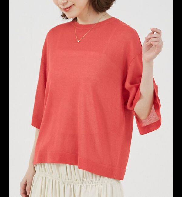 abahouse mavie「シアーニットプルオーバー」|ニット・セーター|ピンク