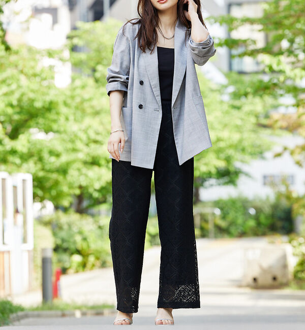 abahouse mavie「レースイージーストレートパンツ」|その他|