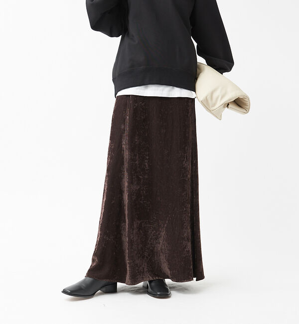 The Store by C' 「【COCUCA】ベルベット マキシスカート」|スカート|チョコ