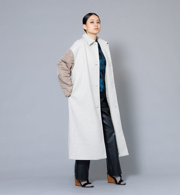 NOMINE「袖キルティングステンカラーコート」|ステンカラーコート|