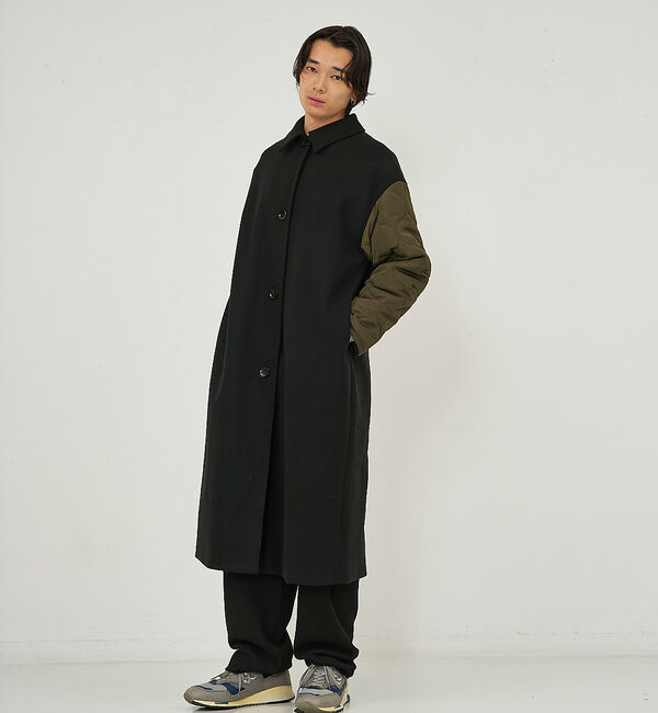 NOMINE「袖キルティングステンカラーコート」|ステンカラーコート|